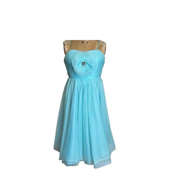 Pearl Georgina Chapman Mint Blue Prom Dress Evening Gown Formal sweetheart SZ 12 - Picture 2 of 11